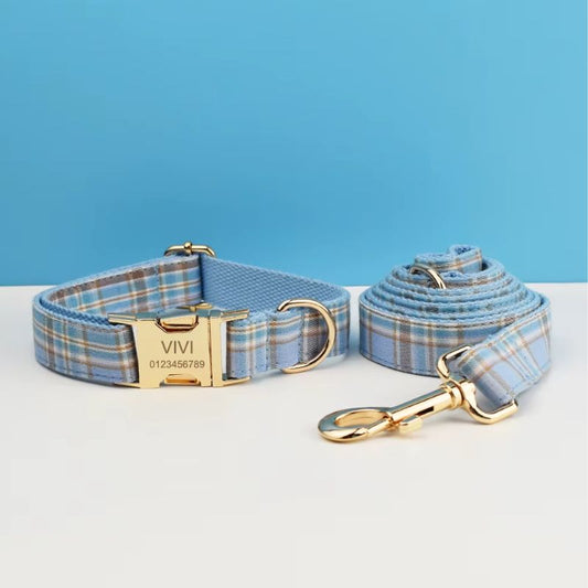 Collier Chien Personnalisable Bleu