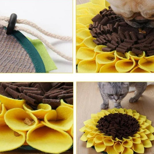 Tapis de Fouille Chien Fleurs