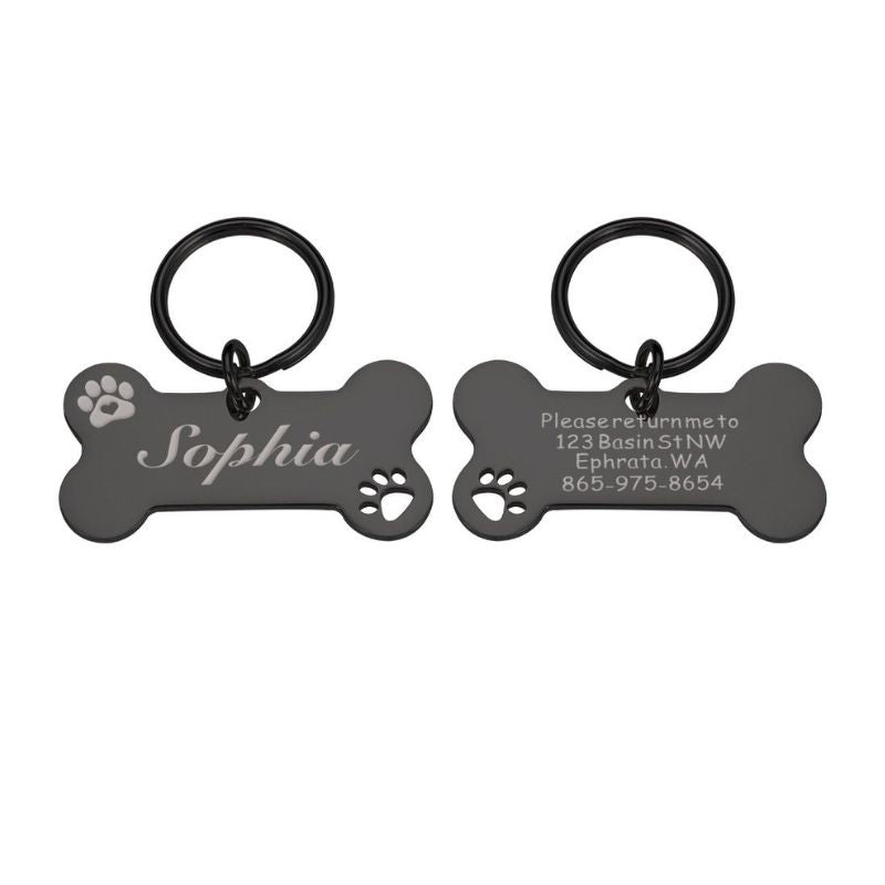 Medaille Chien Os Noire