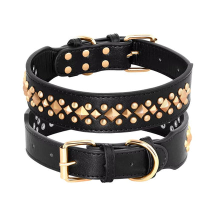 Collier Cuir Chien à Clous