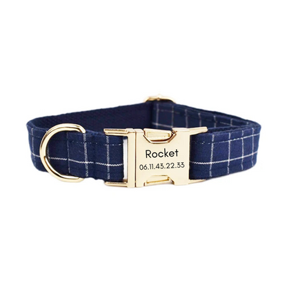 Collier Chien Personnalise Bleu Marine