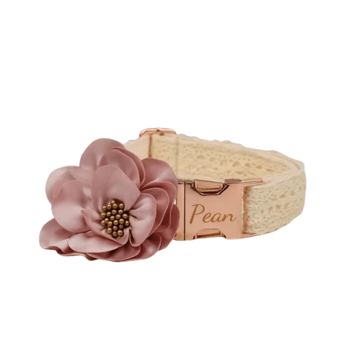 Collier Chien Personnalisé Fleur