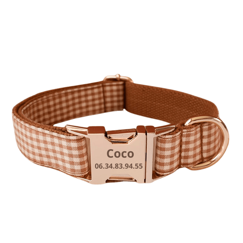 Collier Chien Personnalisé Vichy