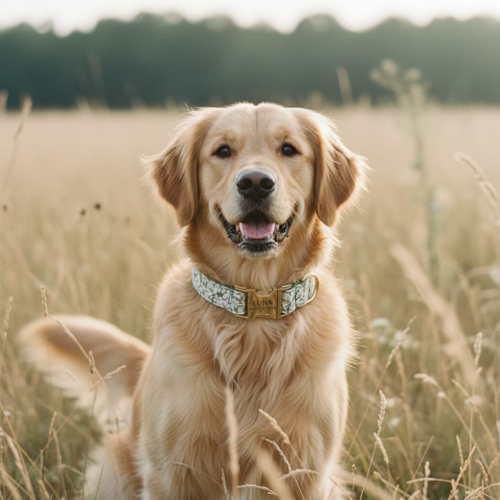 Collier Chien Personnalise Vert