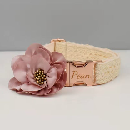 Collier Chien Personnalisé Dentelle