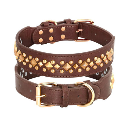 Collier Cuir Chien Clous
