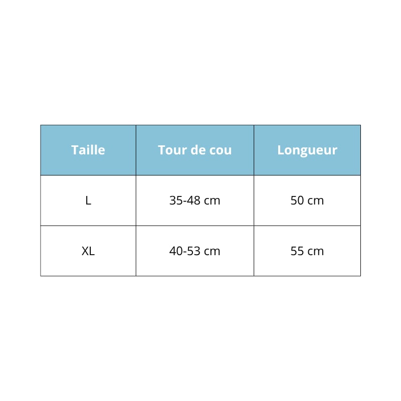 Tailles Collier semi étrangleur Chien 