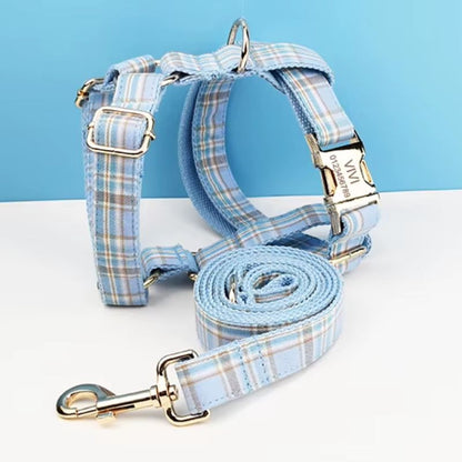 Harnais Chien Personnalisable Bleu