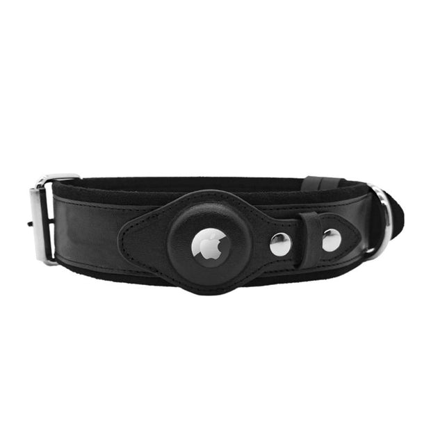 Collier pour chien en cuir avec AirTag Holder Heavy Duty Premium