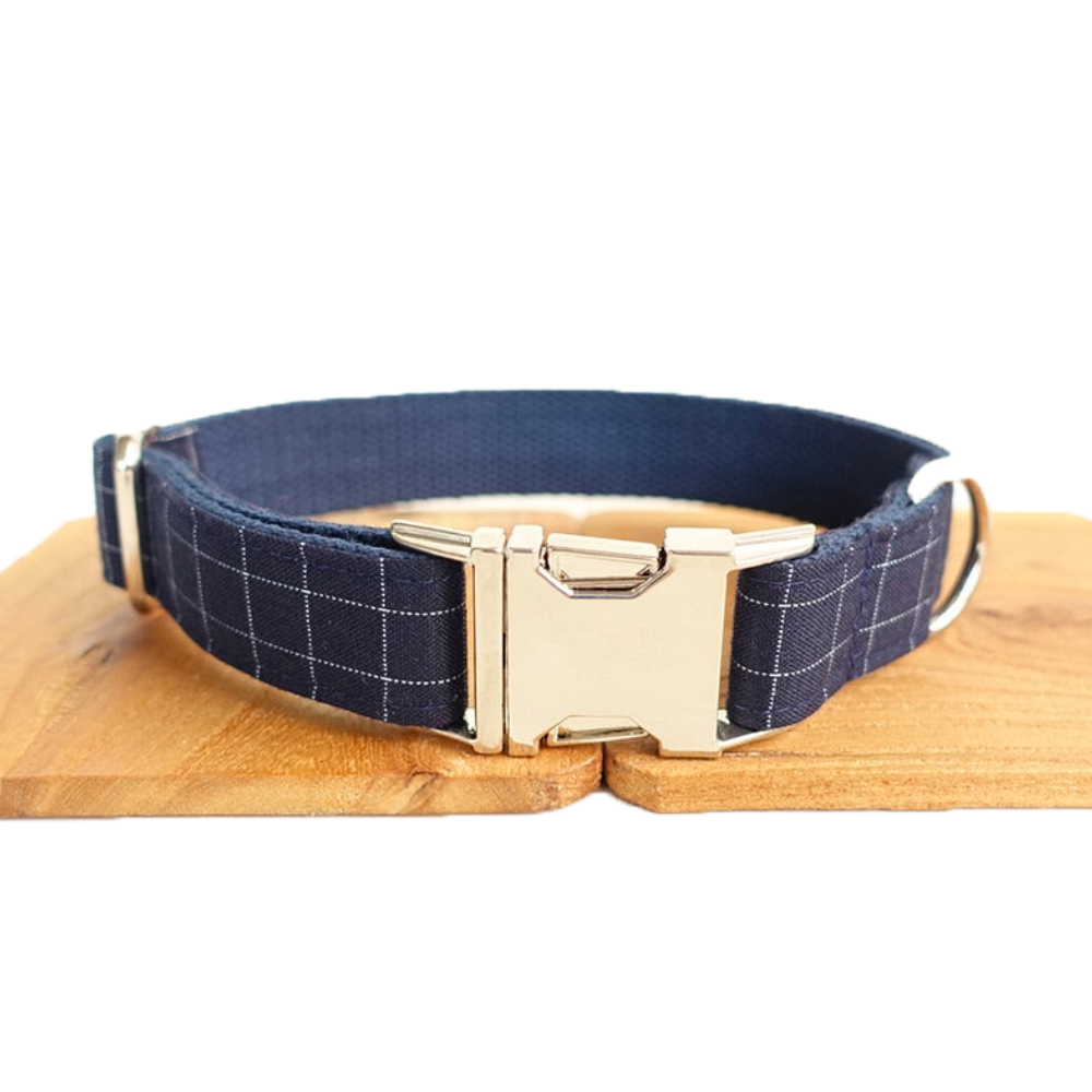 Collier Chien Personnalisé Bleu Marine