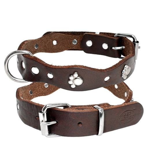 Collier Chien Cuir Breloques