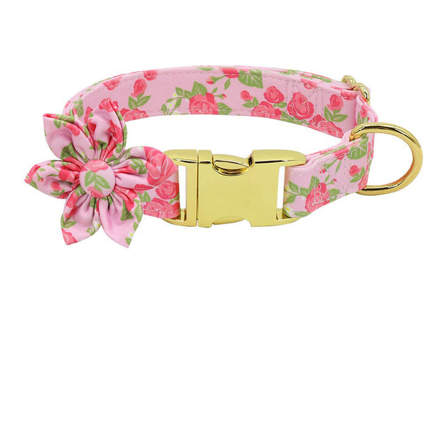 Collier Chien Personnalisé Fleuri