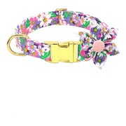 Collier Chien Personnalisé Motifs à Fleurs