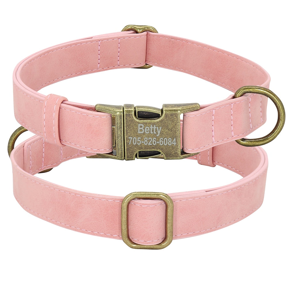 Collier Simili Cuir Rose