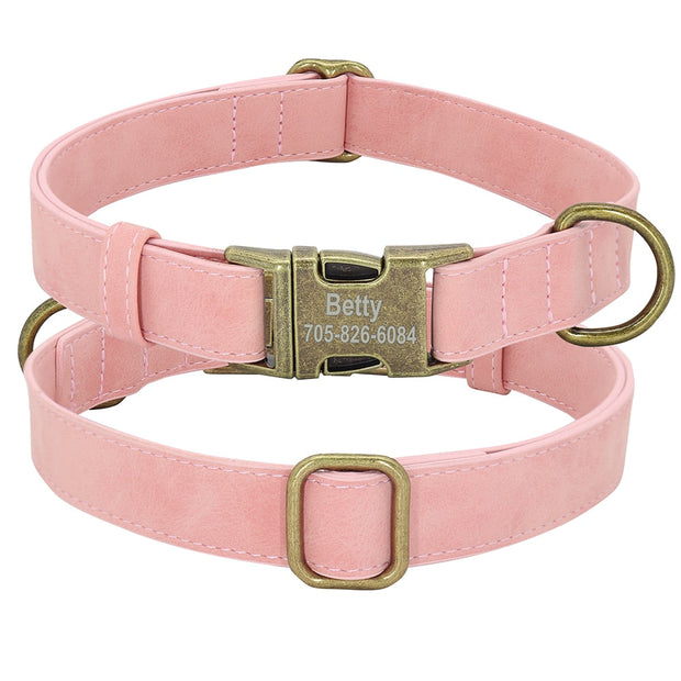Collier Simili Cuir Rose