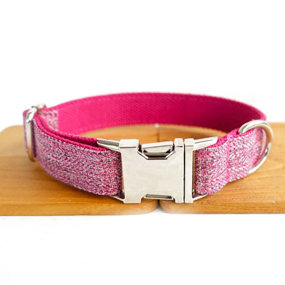 Collier Chien Personnalisé Bohème Rose
