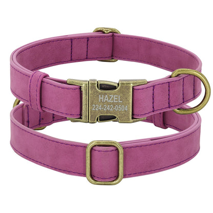Collier Simili Cuir Fushia