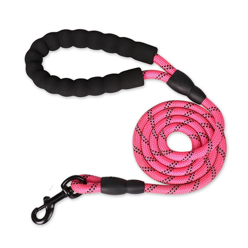 Laisse Corde Nylon Rose