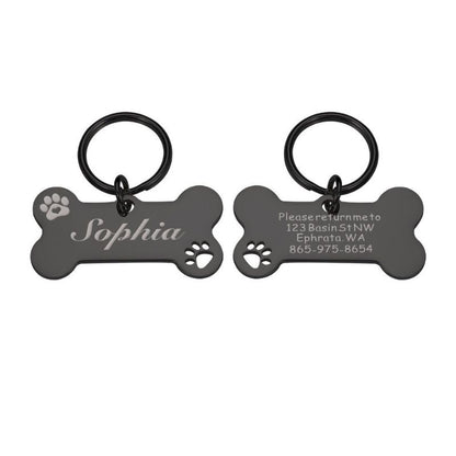 Medaille Chien Os Noire