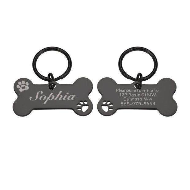 Medaille Chien Os Noire