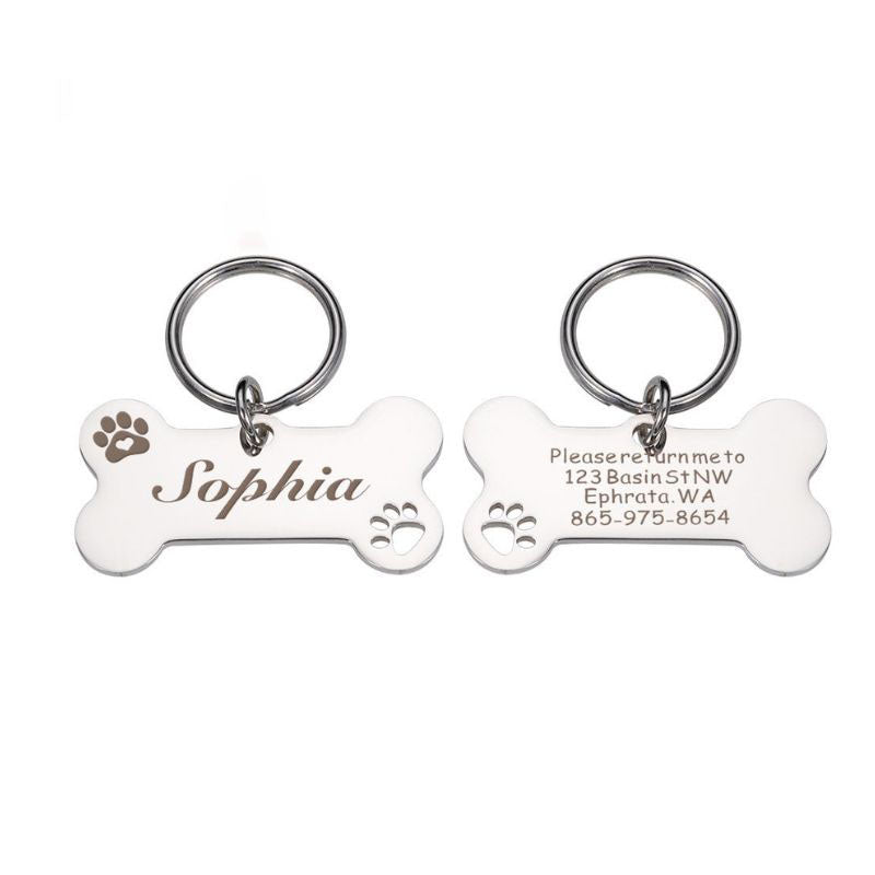 Medaille Chien Os Argent