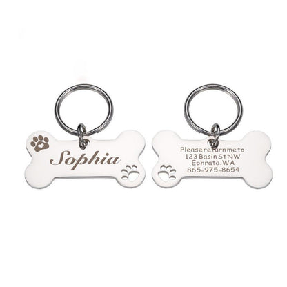 Medaille Chien Os Argent