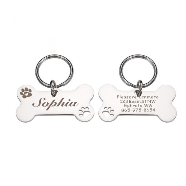 Medaille Chien Os Argent