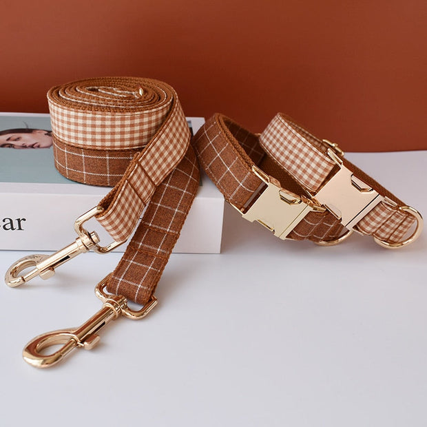 Ensemble Collier Et Laisse Vichy