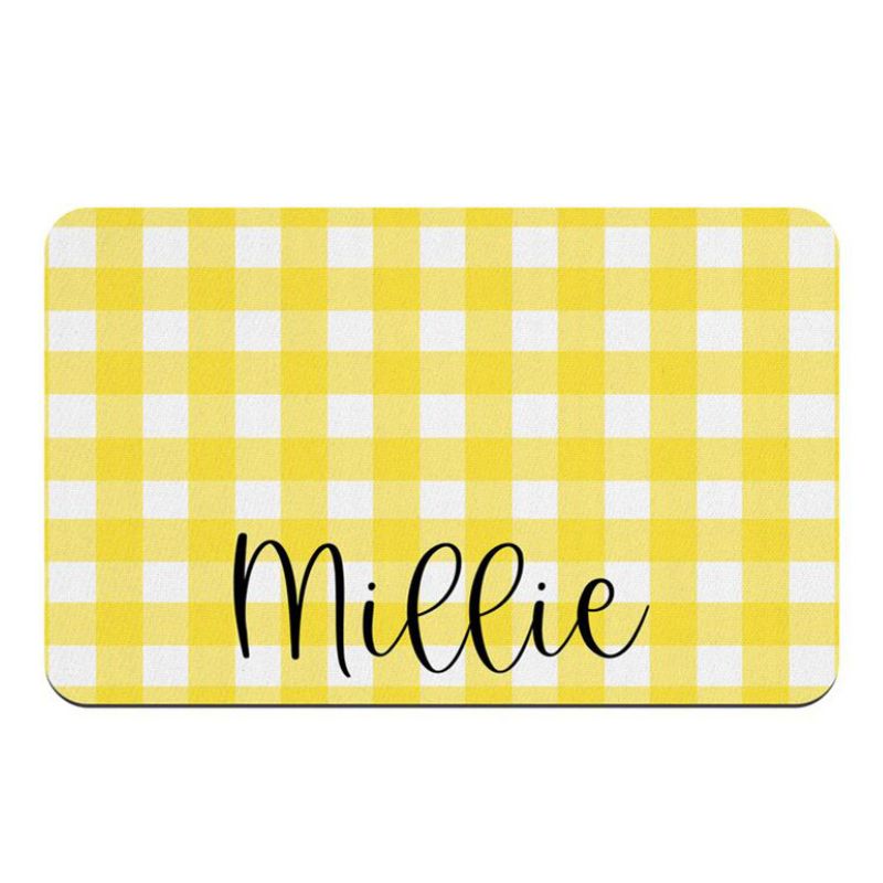 Tapis de Gamelle Vichy Jaune