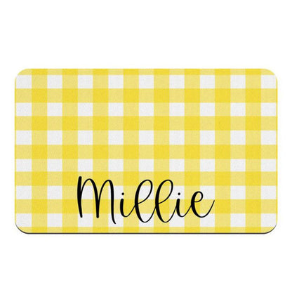 Tapis de Gamelle Vichy Jaune